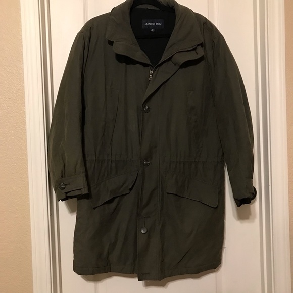 London Fog Hunter Green trench coat, size Medium - Picture 8 of 12